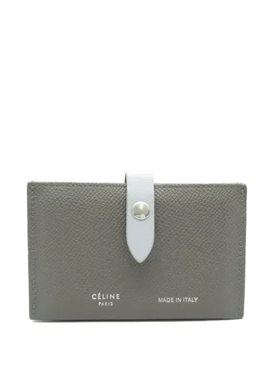Pre-owned Celine 2010s Leather Wallet In Grey