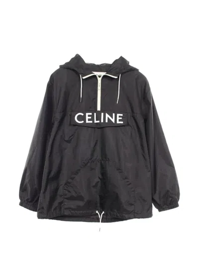 Pre-owned Celine 2010s Logo Hooded Jacket In Black