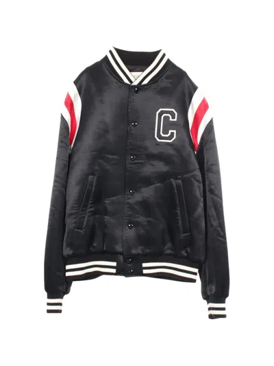 Pre-owned Celine 2010s Logo Patch Bomber Jacket In Black