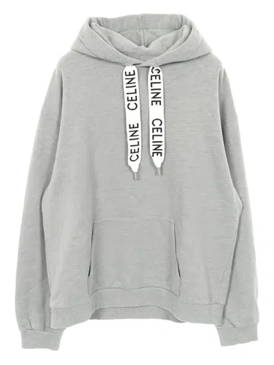 Pre-owned Celine 2010s Logo-print Hoodie In Gray