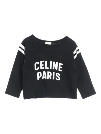Pre-owned Celine 2010s Logo-print Sweatshirt In Black