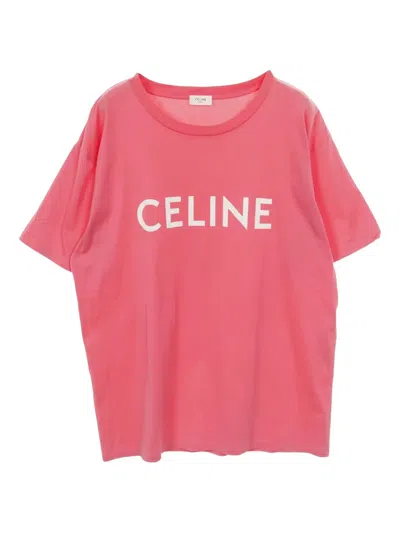 Pre-owned Celine 2010s Logo-print T-shirt In Pink