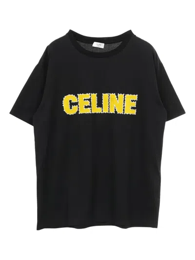 Pre-owned Celine 2010s Logo Stone T-shirt In Black