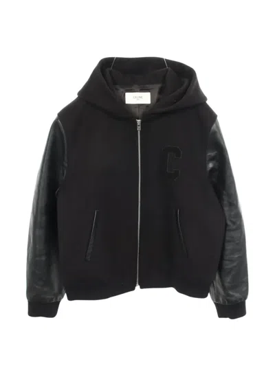 Pre-owned Celine 2010s Logo-detail Hooded Jacket In Black