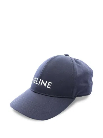 Pre-owned Celine 2010s Logo-embroidered Baseball Cap In Blue