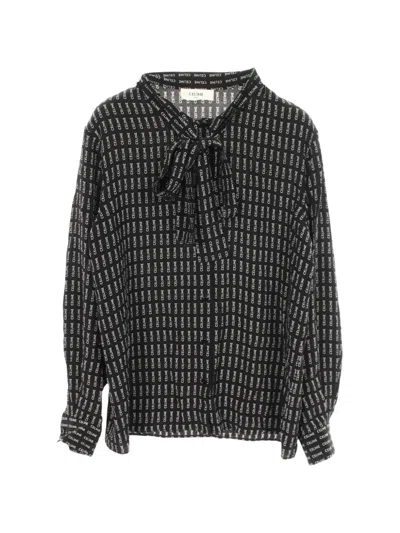 Pre-owned Celine 2010s Logo-print Shirt In Black