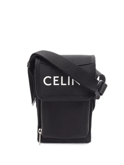 Pre-owned Celine 2010s Logo-print Shoulder Bag In Black