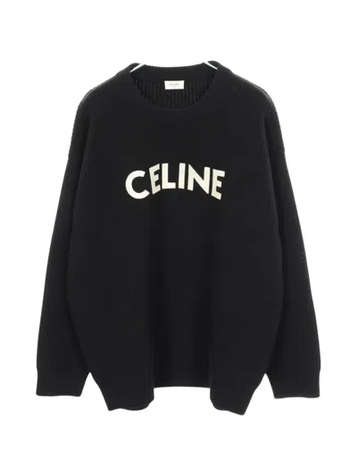 Pre-owned Celine 2010s Logo-print Sweater In Black