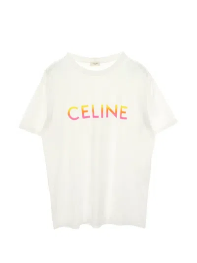 Pre-owned Celine 2010s Logo-print T-shirt In White