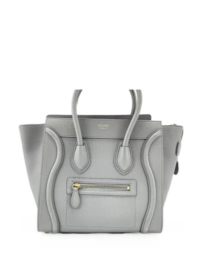 Pre-owned Celine 2010s Luggage Micro Handbag In Grey