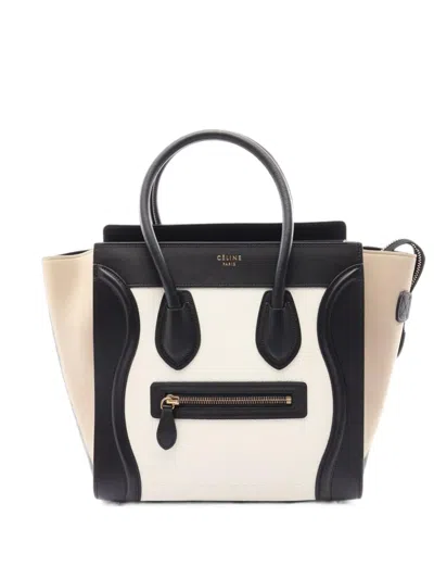 Celine 2010s Luggage Micro Tote Bag In Black