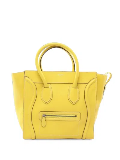 Pre-owned Celine 2010s Luggage Mini Shopper Tote Bag In イエロー