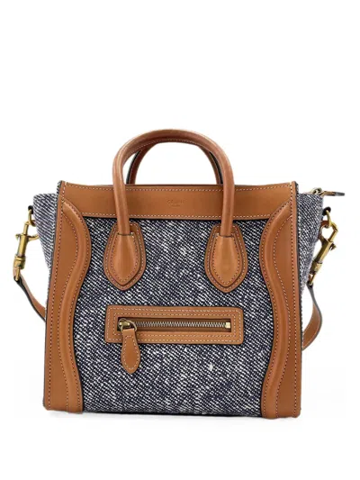 Pre-owned Celine 2010s Luggage Nano Shopper Tote Bag In Brown