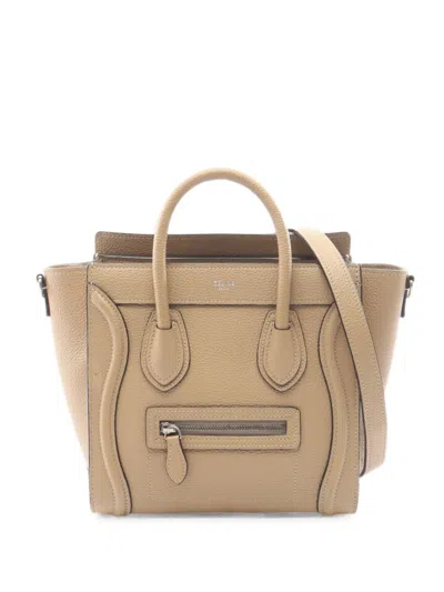 Pre-owned Celine 2010s Luggage Nano Tote Bag In Neutrals