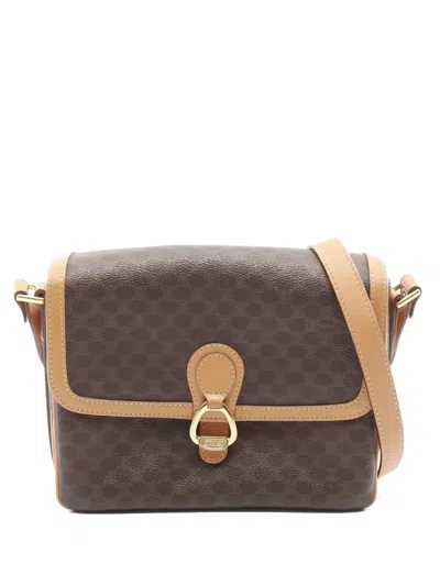 Pre-owned Celine 2010s Macadam Cross Body Bag In Brown