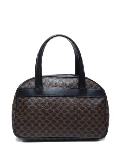 Pre-owned Celine 2010s Macadam-patterned Handbag In 黑色