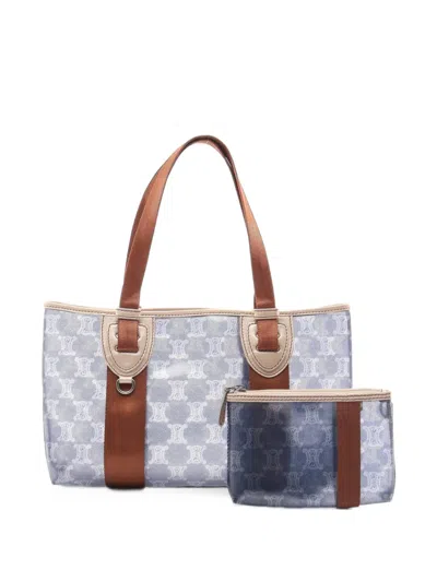 Pre-owned Celine 2010s Macadam Tote Bag In Blue