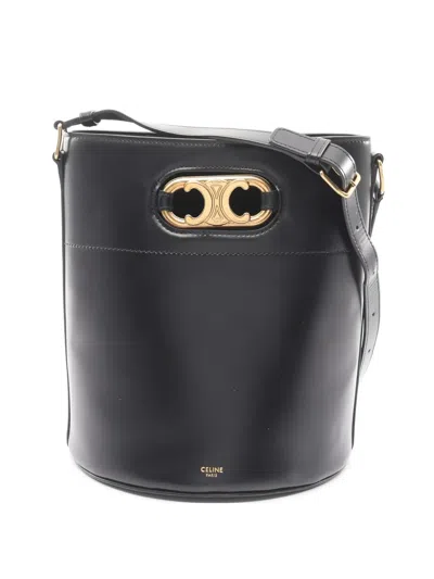 Pre-owned Celine 2010s Maillon Triomphe Bucket Bag In Black