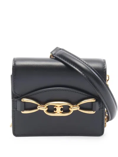 Pre-owned Celine 2010s Maillon Triomphe Chain Wallet In Black