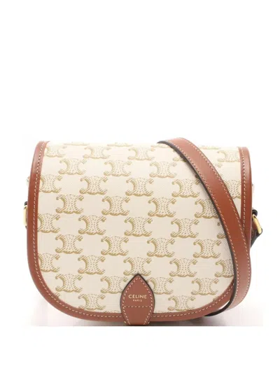 Pre-owned Celine 2010s Medium Folco Shoulder Bag In ニュートラル