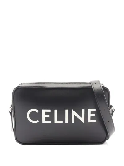 Pre-owned Celine 2010s Medium Logo-print Messenger Bag In Black