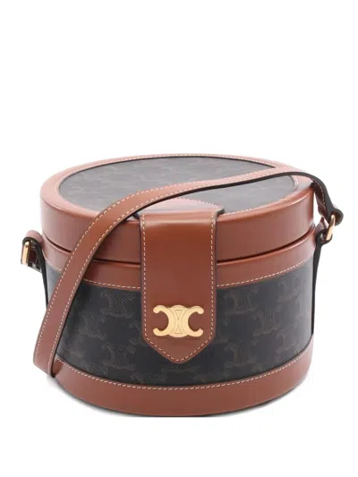 Pre-owned Celine 2010s Medium Tambour Cross Body Bag In Brown