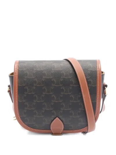 Pre-owned Celine 2010s Medium Triomphe Cross Body Bag In Brown
