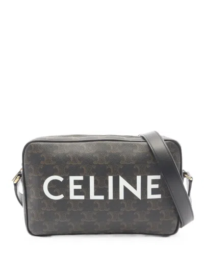 Pre-owned Celine 2010s Medium Triomphe Messenger Bag In Black