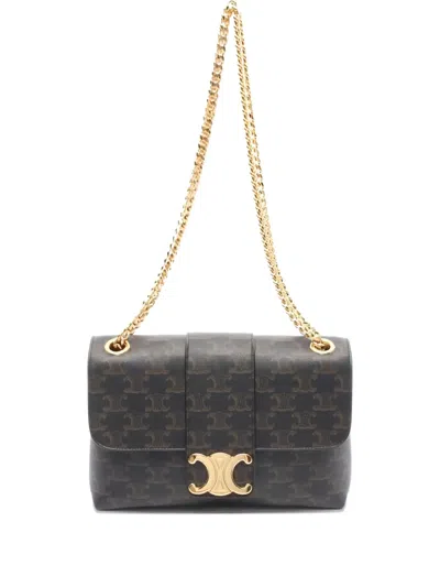 Pre-owned Celine 2010s Medium Victor Chain-strap Shoulder Bag In Brown