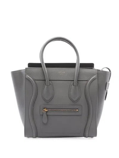 Pre-owned Celine 2010s Micro Luggage Tote Bag In Grey