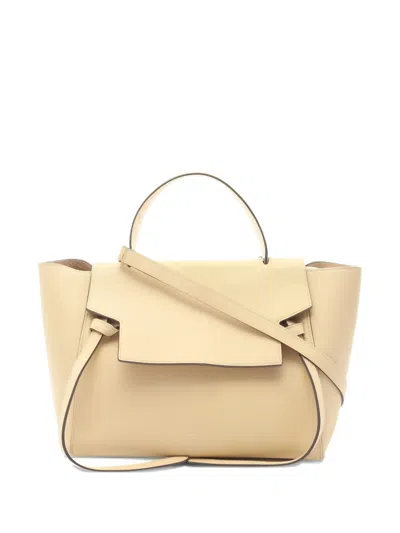 Pre-owned Celine 2010s Mini Belt Bag Leather Tote Bag In Neutral