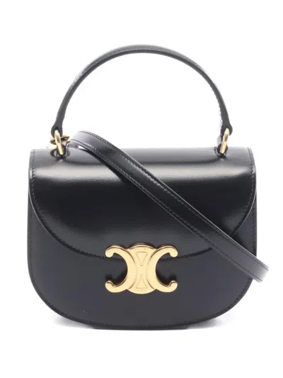 Pre-owned Celine 2010s Mini Buzas Clasp Handbag In Black