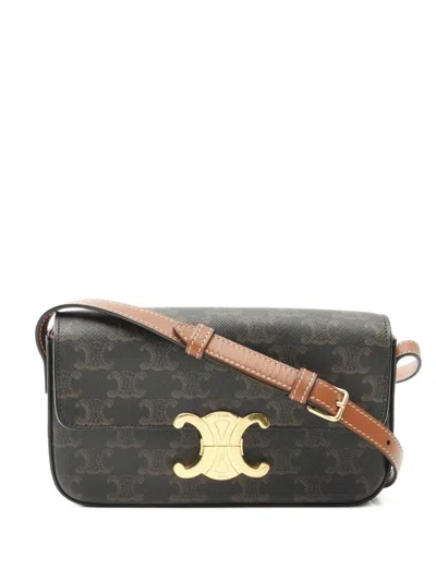 Pre-owned Celine 2010s Mini Claude Triomphe Shoulder Bag In Brown