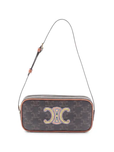 Pre-owned Celine 2010s Mini Cuill Triomphe Camera Bag In Brown