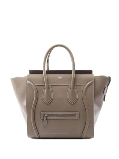 Pre-owned Celine 2010s Mini Leather Tote Bag In Neutral