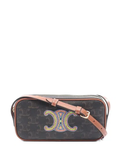 Pre-owned Celine 2010s Mini Triomphe Camera Bag In Brown