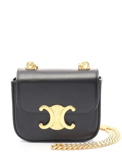 Pre-owned Celine 2010s Mini Triomphe Shoulder Bag In 黑色