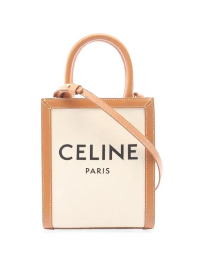 Pre-owned Celine 2010s Mini Vertical Cabas Tote Bag In Neutrals