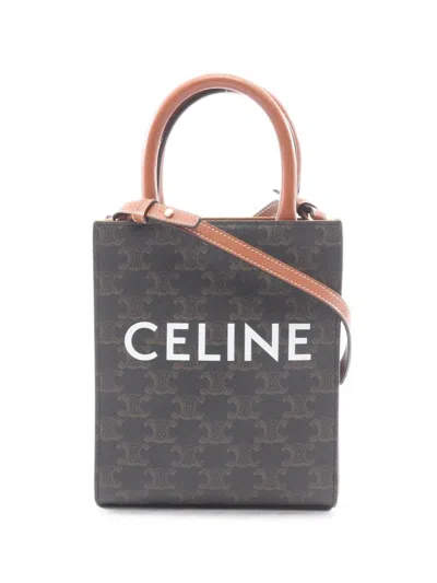 Pre-owned Celine 2010s Mini Vertical Cabas Triomphe Tote Bag In Black
