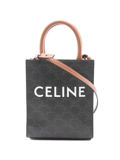 Pre-owned Celine 2010s Mini Vertical Triomphe Tote Bag In Brown