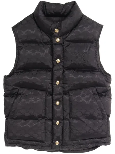 Pre-owned Celine 2010s Monogram Gilet In Black