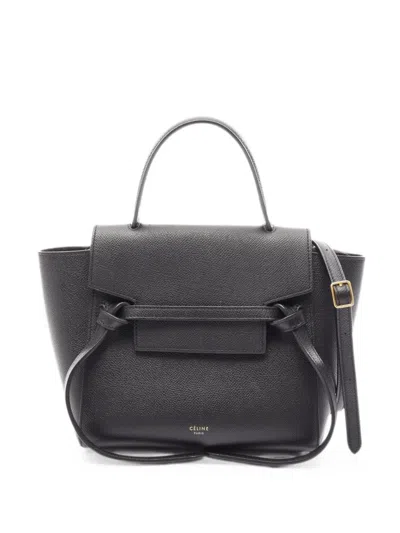 Pre-owned Celine 2010s Nano Belt Tote Bag In Black