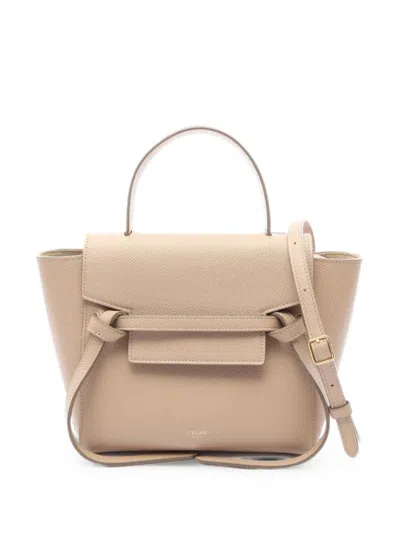 Pre-owned Celine 2010s Nano Belt Tote Bag In Neutrals