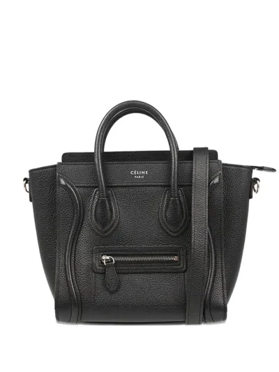 Pre-owned Celine 2010s Nano Luggage Leather Handbag In Black