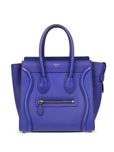 Pre-owned Celine 2010s Nano Luggage Leather Handbag In Blue