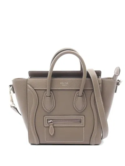 Pre-owned Celine 2010s Nano Luggage Leather Handbag In Neutral