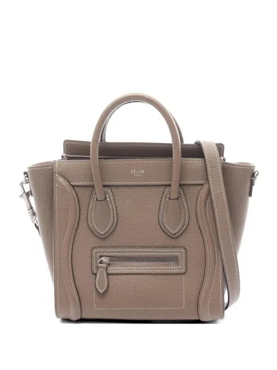 Pre-owned Celine 2010s Nano Luggage Tote Bag In Brown