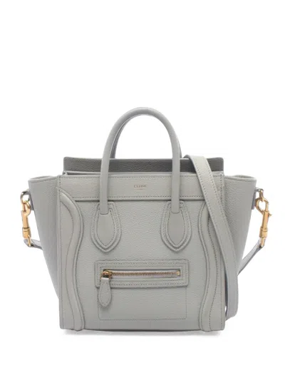 Pre-owned Celine 2010s Nano Luggage Tote Bag In Grey