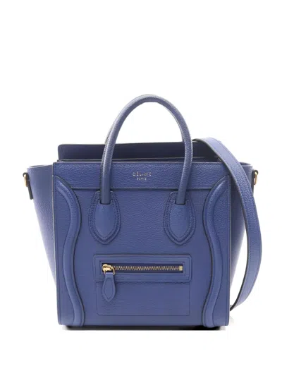 Pre-owned Celine 2010s Nano Luggage Two-way Tote Bag In Blue