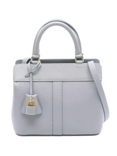 Pre-owned Celine 2010s Padlock-detail Leather Hand Bag In Gray